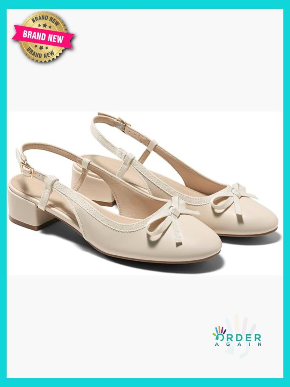 Chunky Low Heel Slingback Bow Pumps Closed Toe Wedding Dress Shoes Comfortable